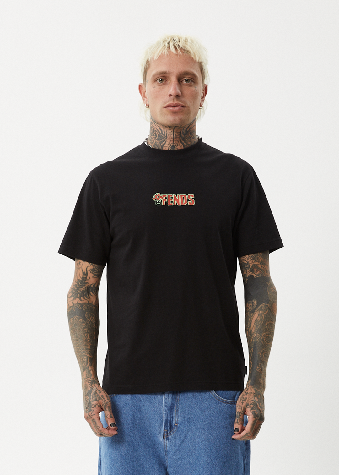 AFENDS Mens Dosed - Retro Fit Tee - Black - Sustainable Clothing - Streetwear