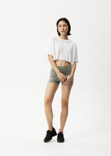 Afends Womens Slay Cropped - Hemp Oversized T-Shirt - White - Afends womens slay cropped   hemp oversized t shirt   white   sustainable clothing   streetwear