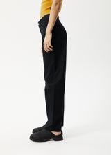 Afends Womens Shelby - Hemp Wide Leg Pants - Black - Afends womens shelby   hemp wide leg pants   black   sustainable clothing   streetwear