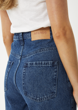 AFENDS Womens Emilie - Denim Carpenter Shorts - Authentic Blue - Afends womens emilie   denim carpenter shorts   authentic blue   sustainable clothing   streetwear