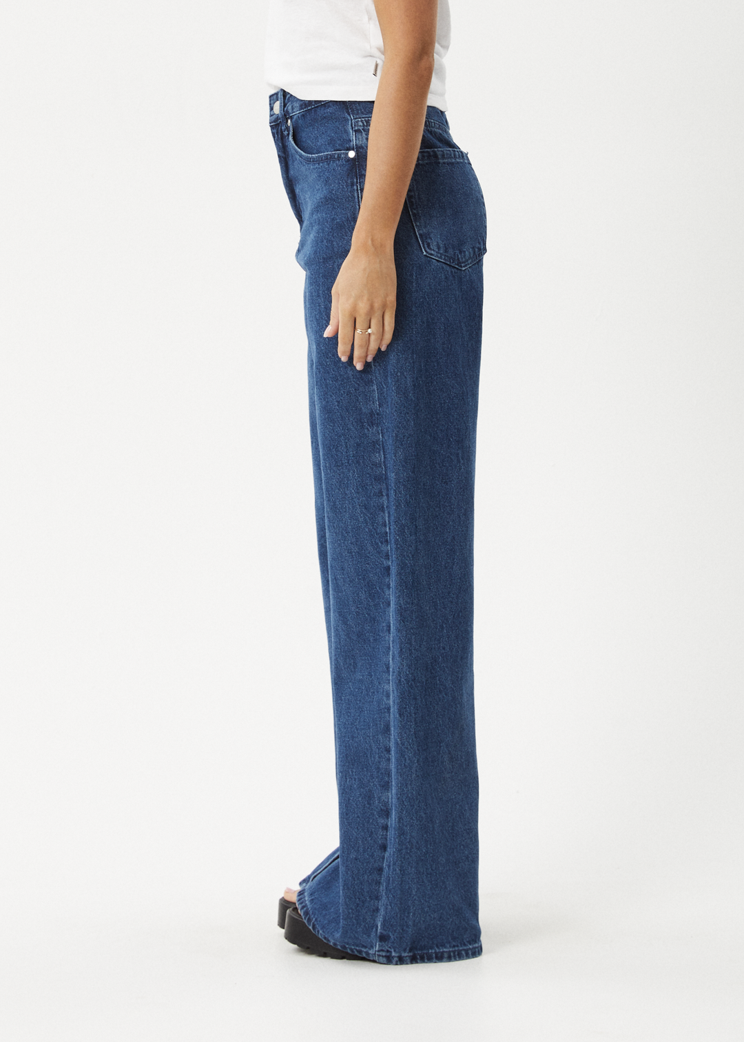 AFENDS Womens Bella - Denim Wide Leg Baggy Jean - Authentic Blue - Sustainable Clothing - Streetwear