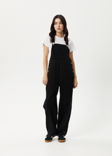 AFENDS Womens Louis - Denim Baggy Overalls - Washed Black - Afends womens louis   denim baggy overalls   washed black   sustainable clothing   streetwear