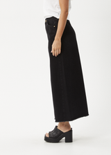 AFENDS Womens Chichi - Denim Midi Skirt - Washed Black - Afends womens chichi   denim midi skirt   washed black