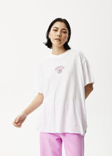 Afends Womens Flowers Slay - Oversized Graphic T-Shirt - White - Afends womens flowers slay   oversized graphic t shirt   white   sustainable clothing   streetwear
