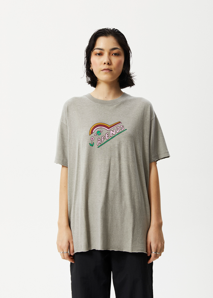 Afends Womens Day Dream Slay - Oversized Graphic T-Shirt - Olive - Sustainable Clothing - Streetwear