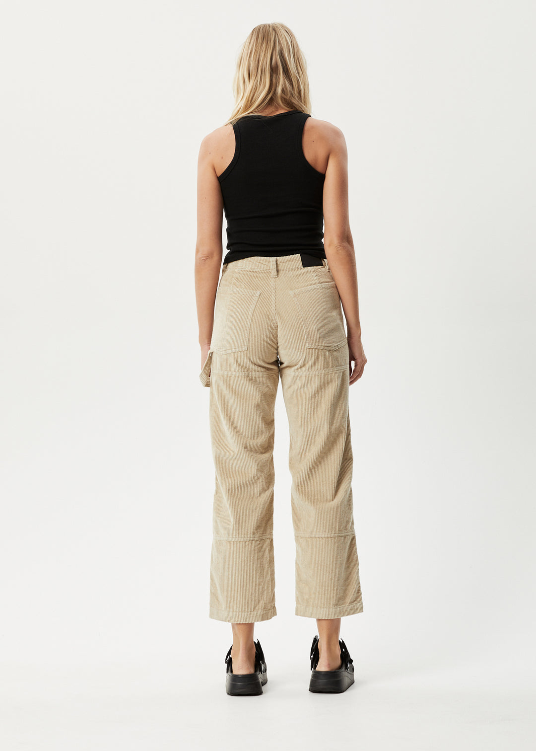 Afends Womens Paradise Moss - Organic Corduroy Pant - Dark Ecru - Sustainable Clothing - Streetwear