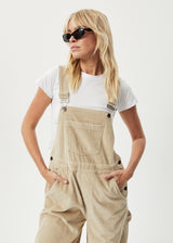 Afends Womens Paradise Louis - Organic Corduroy Overalls - Dark Ecru - Afends womens paradise louis   organic corduroy overalls   dark ecru   sustainable clothing   streetwear