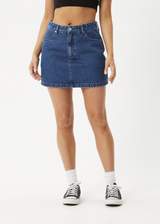 AFENDS Womens Georgia - Denim Skirt - Authentic Blue - Afends womens georgia   denim skirt   authentic blue   sustainable clothing   streetwear