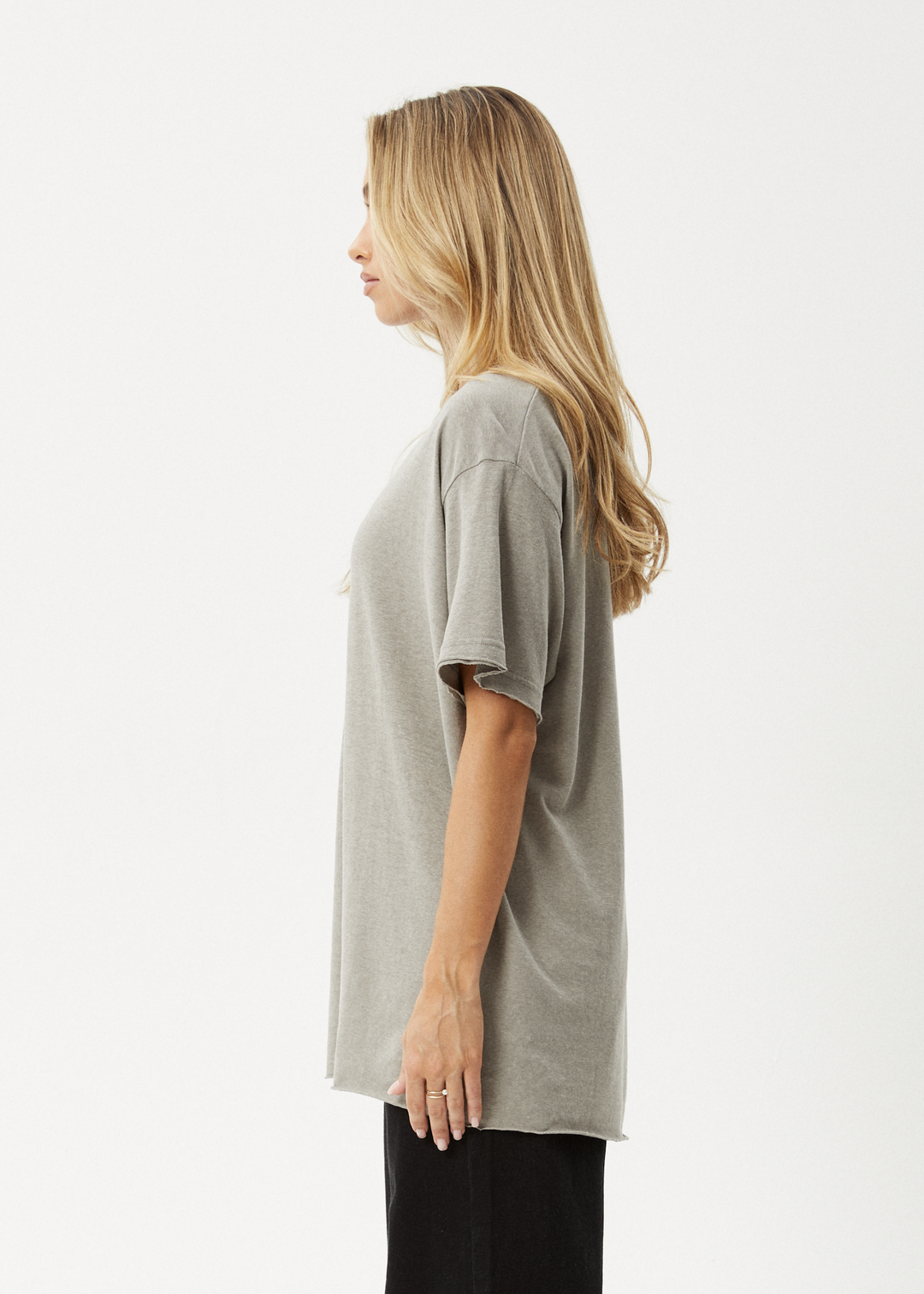 AFENDS Womens Slay - Oversized Tee - Olive - Sustainable Clothing - Streetwear