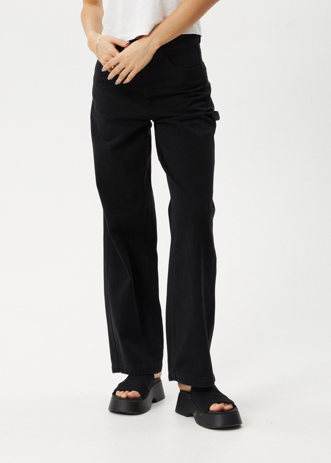 AFENDS Womens Roads - Carpenter Pant - Black - Sustainable Clothing - Streetwear