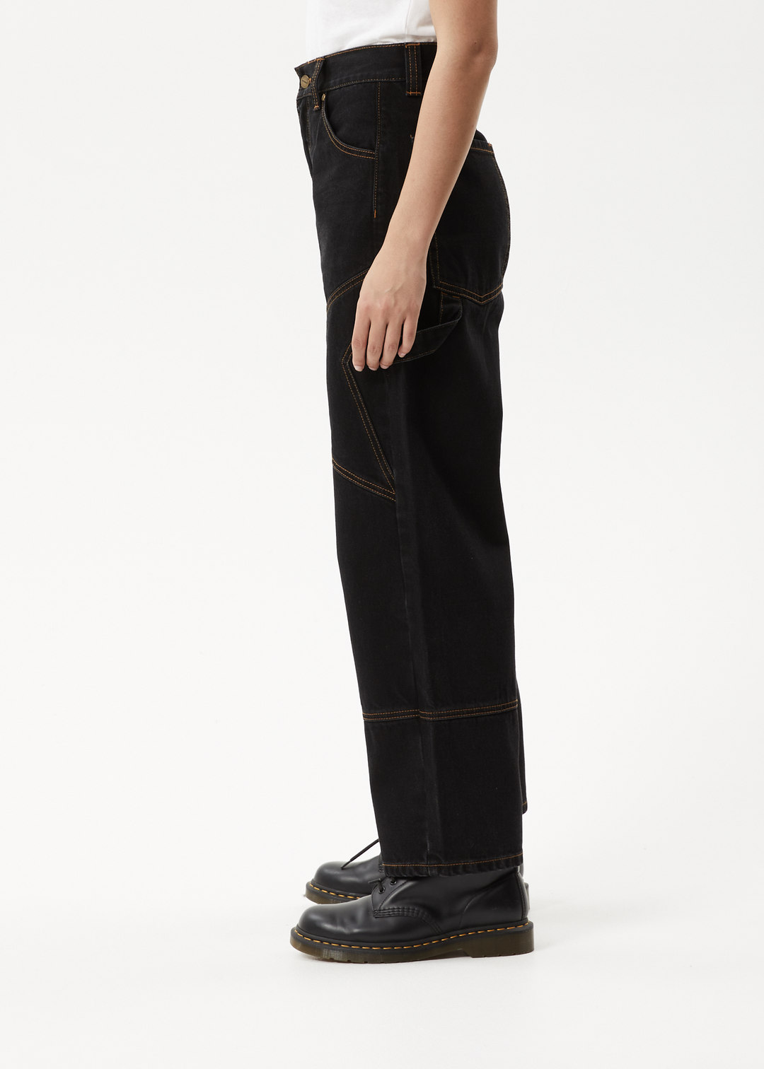 AFENDS Womens Estrella - Organic Denim Wide Leg Jean - Black - Sustainable Clothing - Streetwear