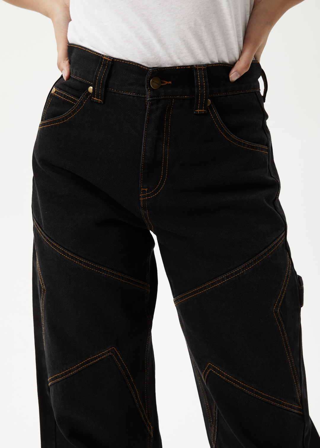 AFENDS Womens Estrella - Organic Denim Wide Leg Jean - Black - Sustainable Clothing - Streetwear