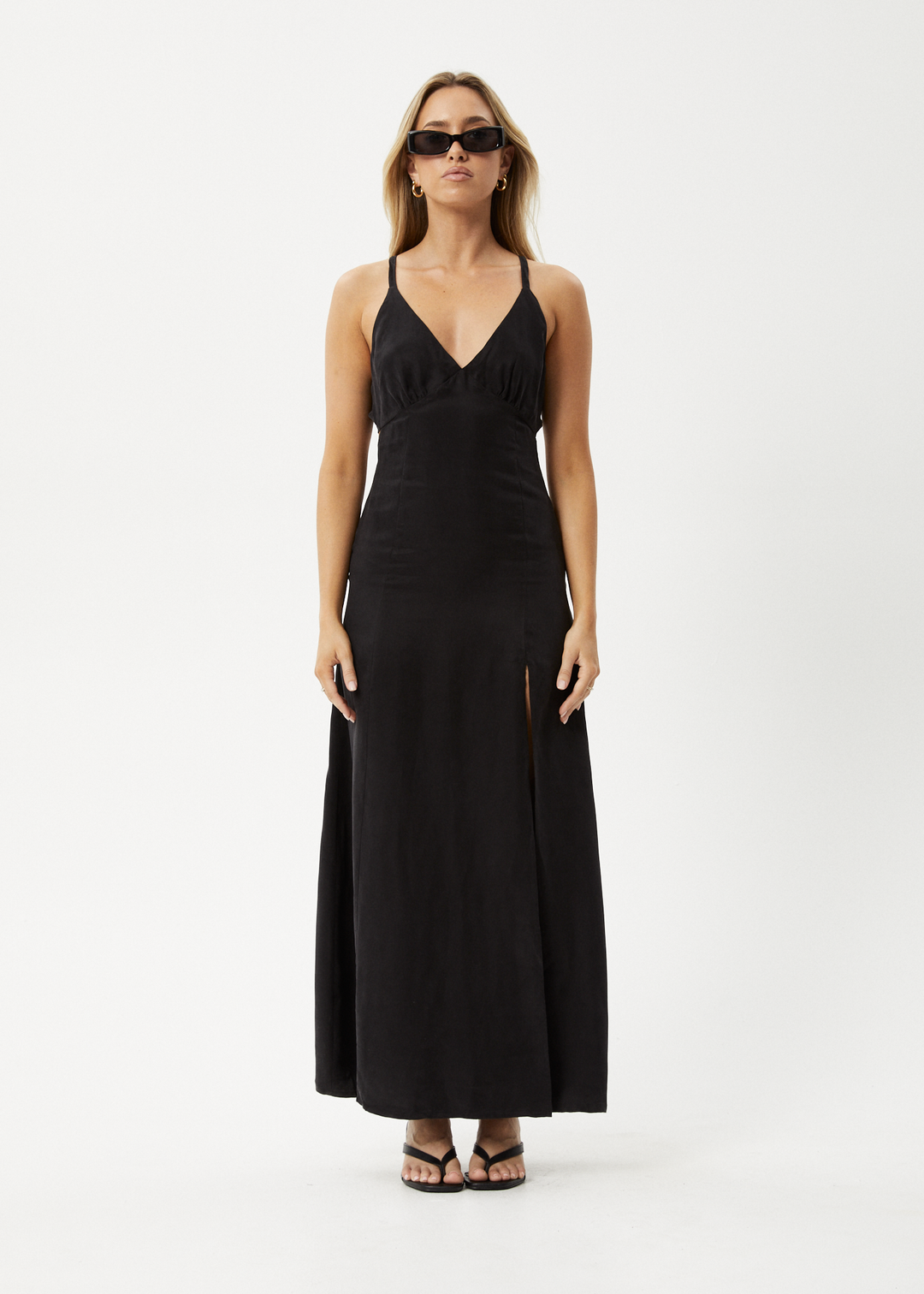 AFENDS Womens Grace - Cupro Maxi Dress - Black - Sustainable Clothing - Streetwear