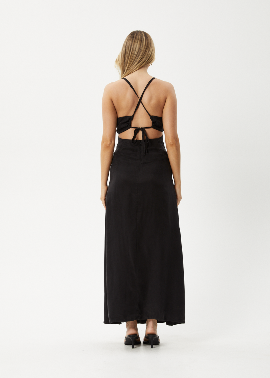 AFENDS Womens Grace - Cupro Maxi Dress - Black - Sustainable Clothing - Streetwear