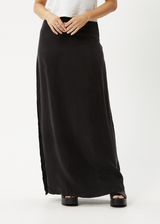 AFENDS Womens Grace - Cupro Maxi Skirt - Black - Afends womens grace   cupro maxi skirt   black   sustainable clothing   streetwear