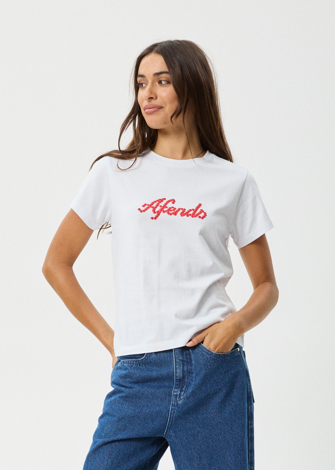 AFENDS Womens Garden Buds - Classic T-Shirt - White - Sustainable Clothing - Streetwear