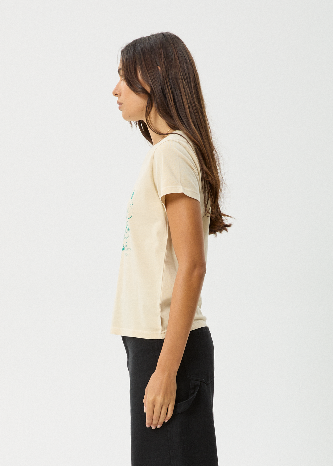 AFENDS Womens Homeroom - Classic T-Shirt - Sesame - Sustainable Clothing - Streetwear