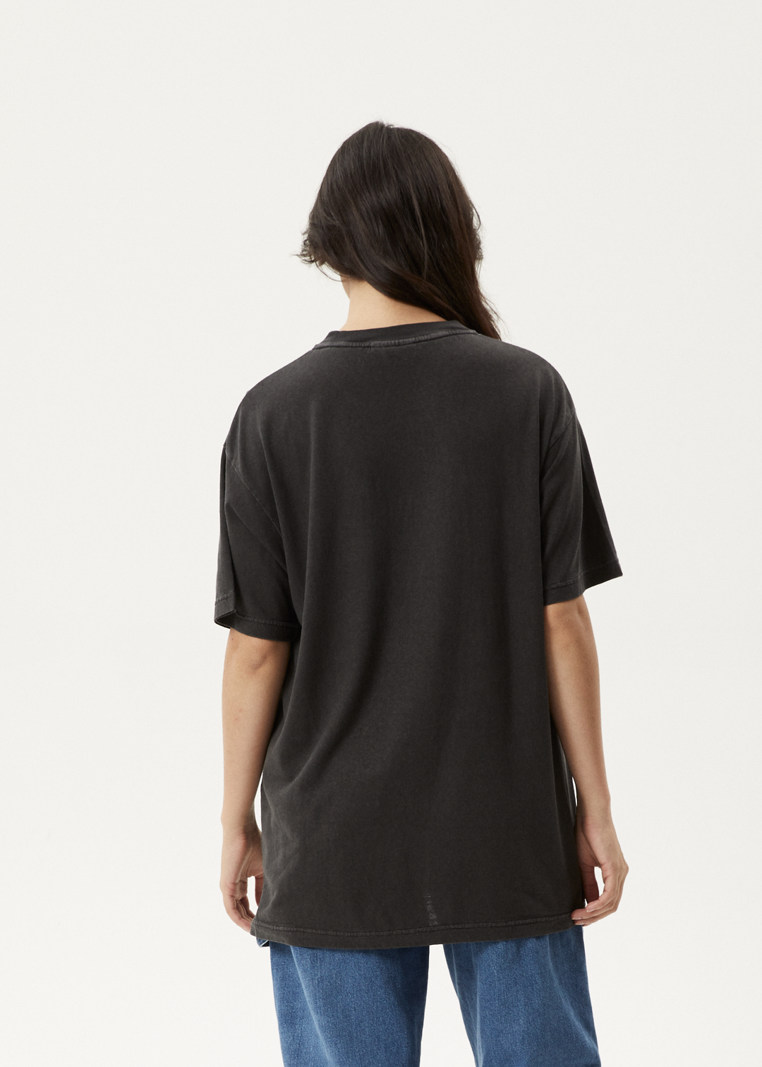 AFENDS Womens Worlds Above - Oversized T-Shirt - Stone Black - Sustainable Clothing - Streetwear