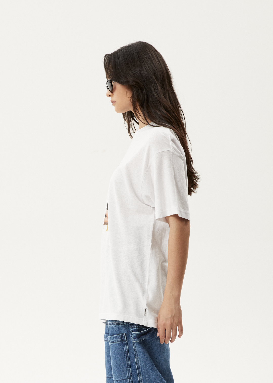 AFENDS Womens Worlds Above - Oversized T-Shirt - White - Sustainable Clothing - Streetwear