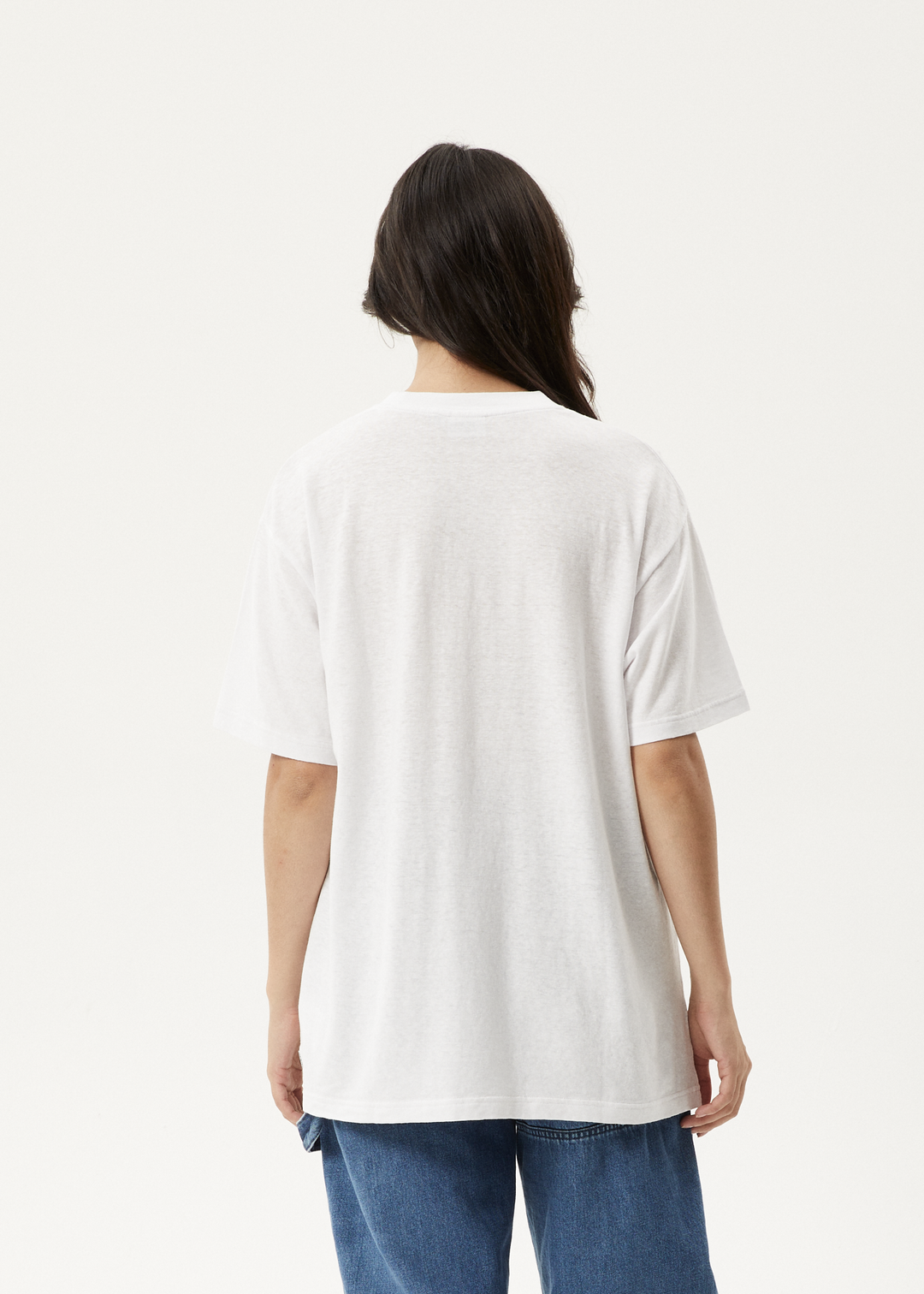 AFENDS Womens Worlds Above - Oversized T-Shirt - White - Sustainable Clothing - Streetwear