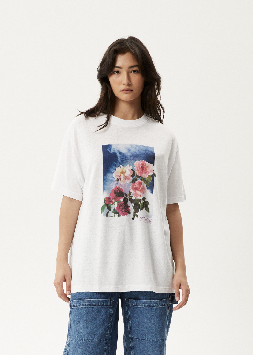 AFENDS Womens Nans House - Oversized T-Shirt - White - Sustainable Clothing - Streetwear