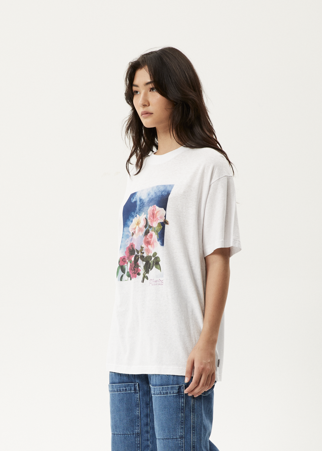 AFENDS Womens Nans House - Oversized T-Shirt - White - Sustainable Clothing - Streetwear