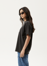 AFENDS Womens Sweet Juliet - Oversized T-Shirt - Stone Black - Afends womens sweet juliet   oversized t shirt   stone black