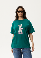 AFENDS Womens Fight Or Flight - Oversized T-Shirt - Pine - Afends womens fight or flight   oversized t shirt   pine   sustainable clothing   streetwear