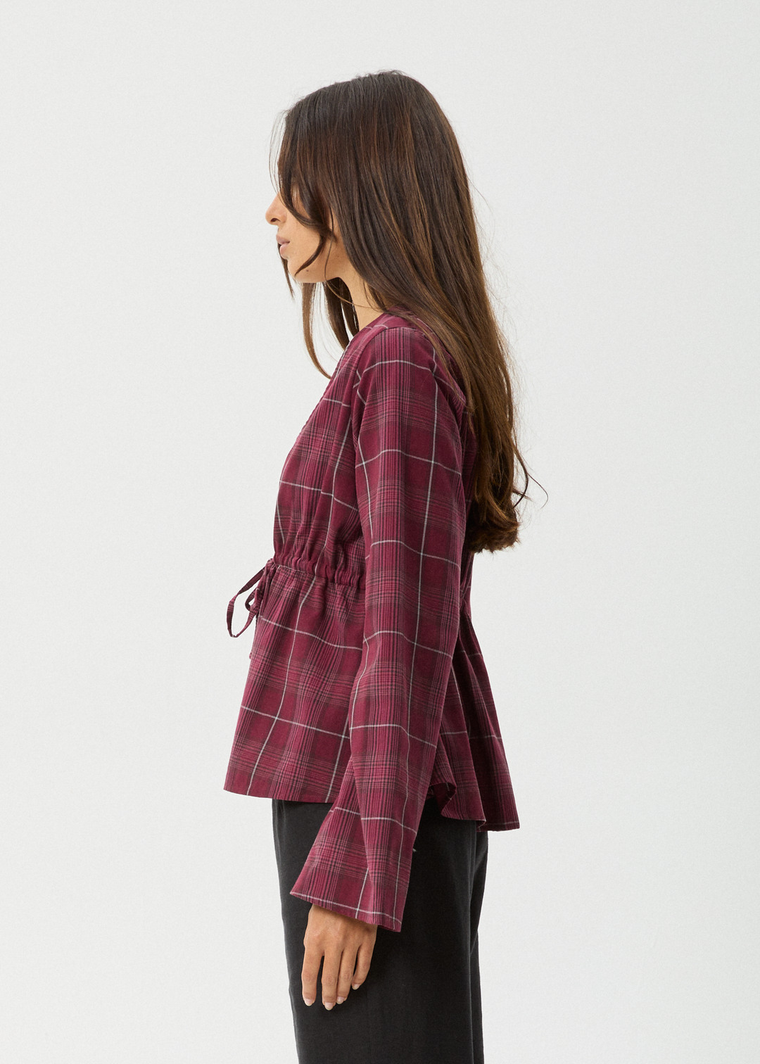 AFENDS Womens Eboni - Tie Top - Port - Sustainable Clothing - Streetwear