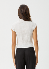 AFENDS Womens Focus - Seersucker Top - White - Afends womens focus   seersucker top   white