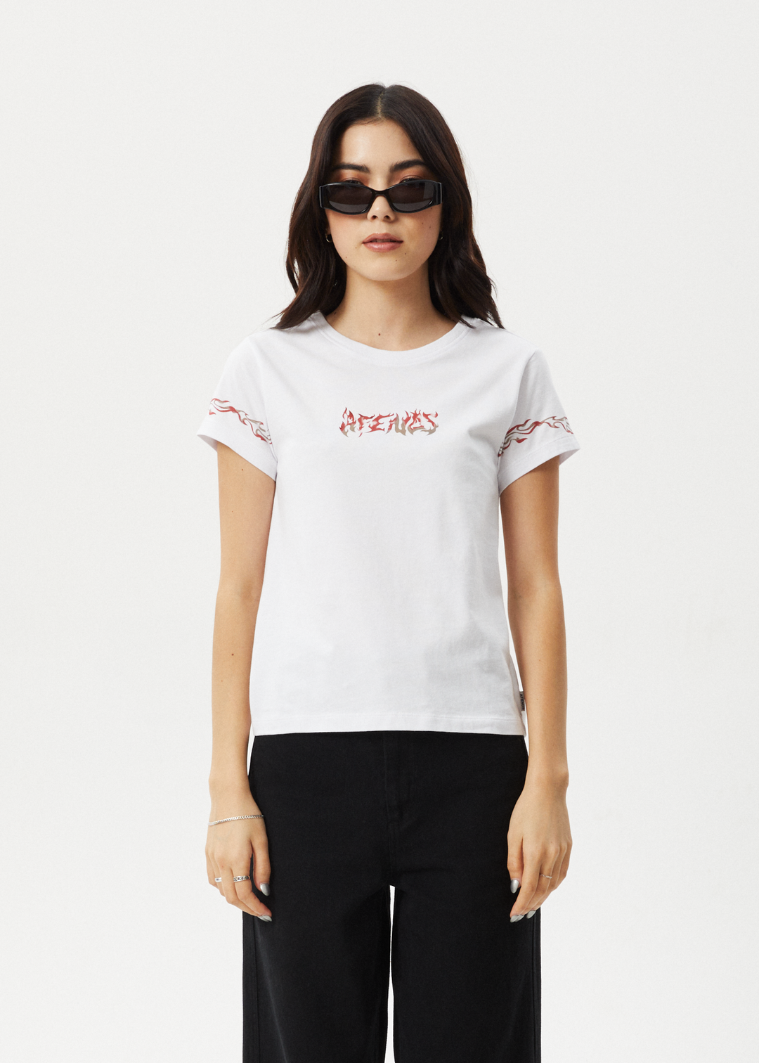 AFENDS Womens Scorched - Regular Tee - White - Sustainable Clothing - Streetwear