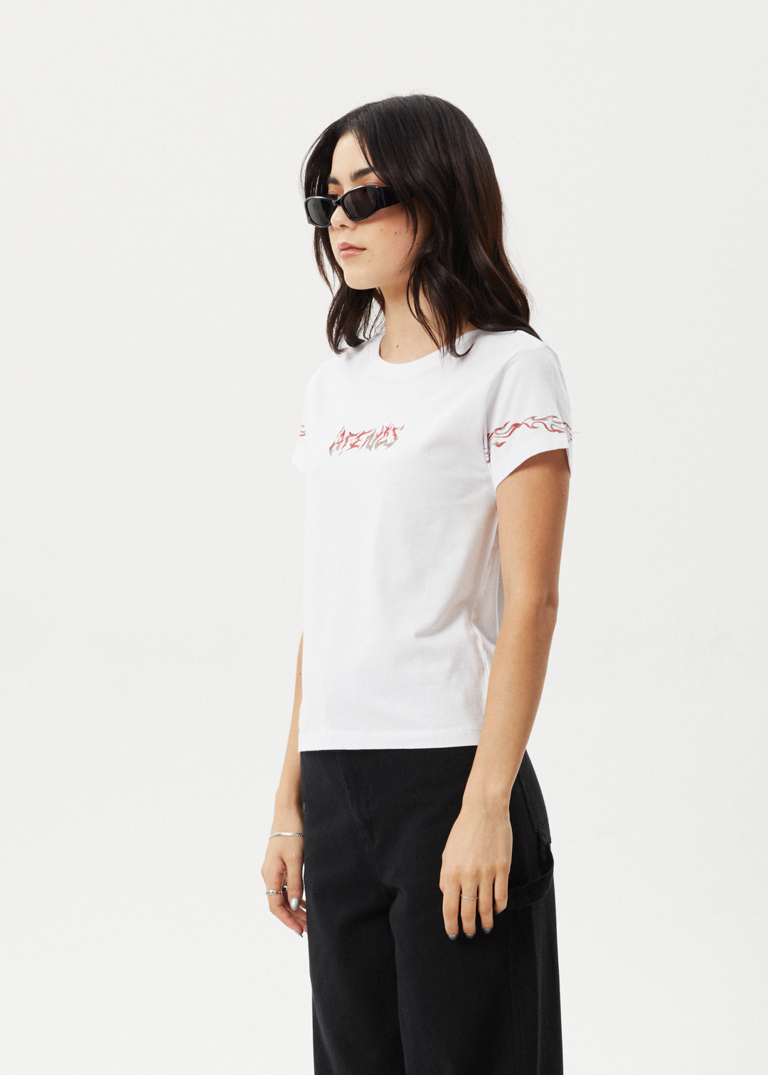 AFENDS Womens Scorched - Regular Tee - White - Sustainable Clothing - Streetwear