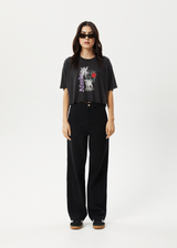 AFENDS Womens Nirvana Cropped - Oversized Tee - Stone Black - Afends womens nirvana cropped   oversized tee   stone black   sustainable clothing   streetwear