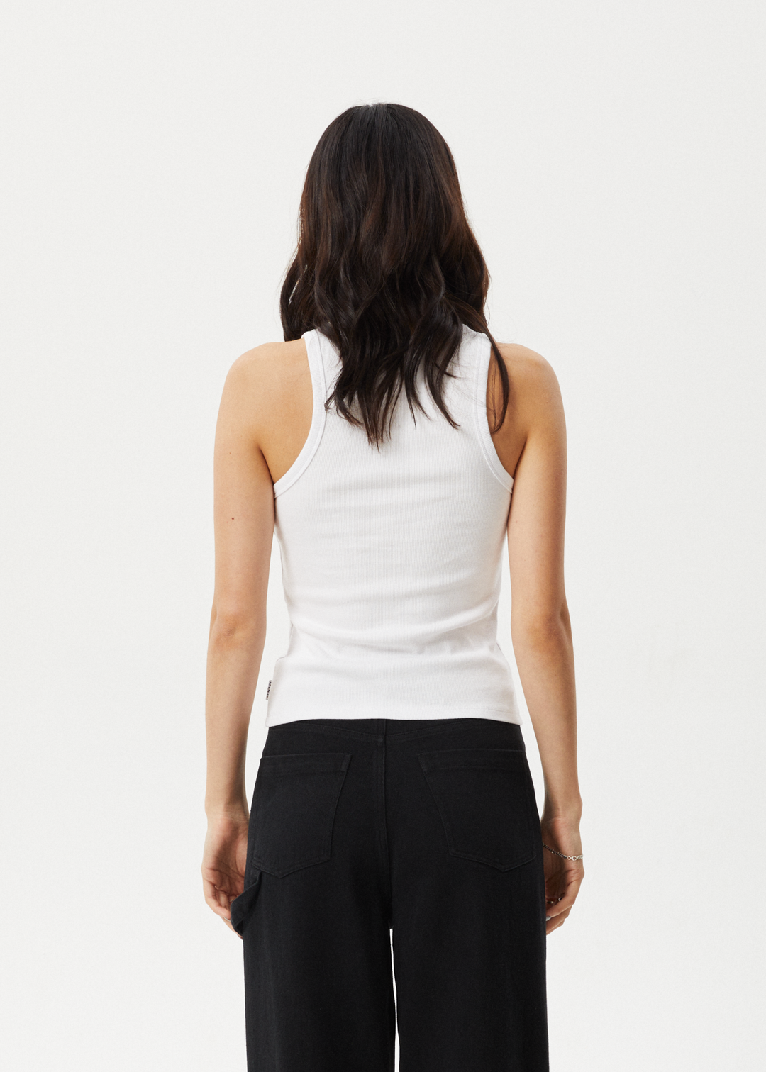 AFENDS Womens Notice - Rib Singlet - White - Sustainable Clothing - Streetwear