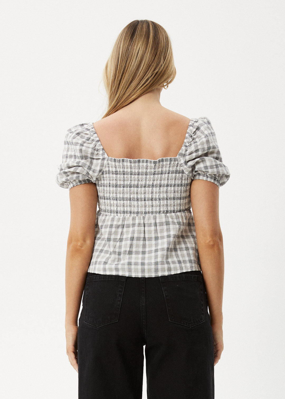 AFENDS Womens Leo - Tie Front Top - Black / White - Sustainable Clothing - Streetwear