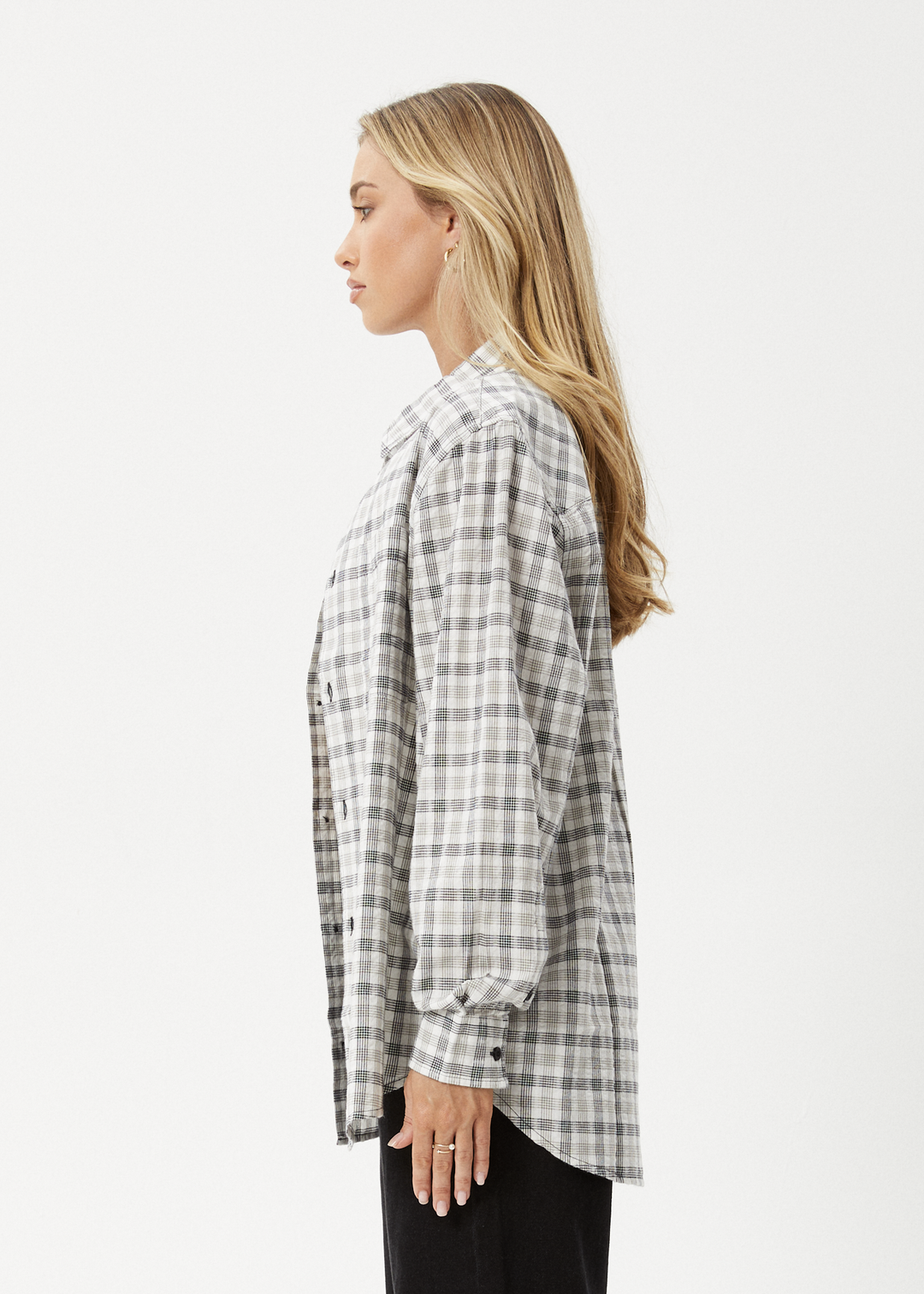 AFENDS Womens Leo - Check Shirt - Black / White - Sustainable Clothing - Streetwear