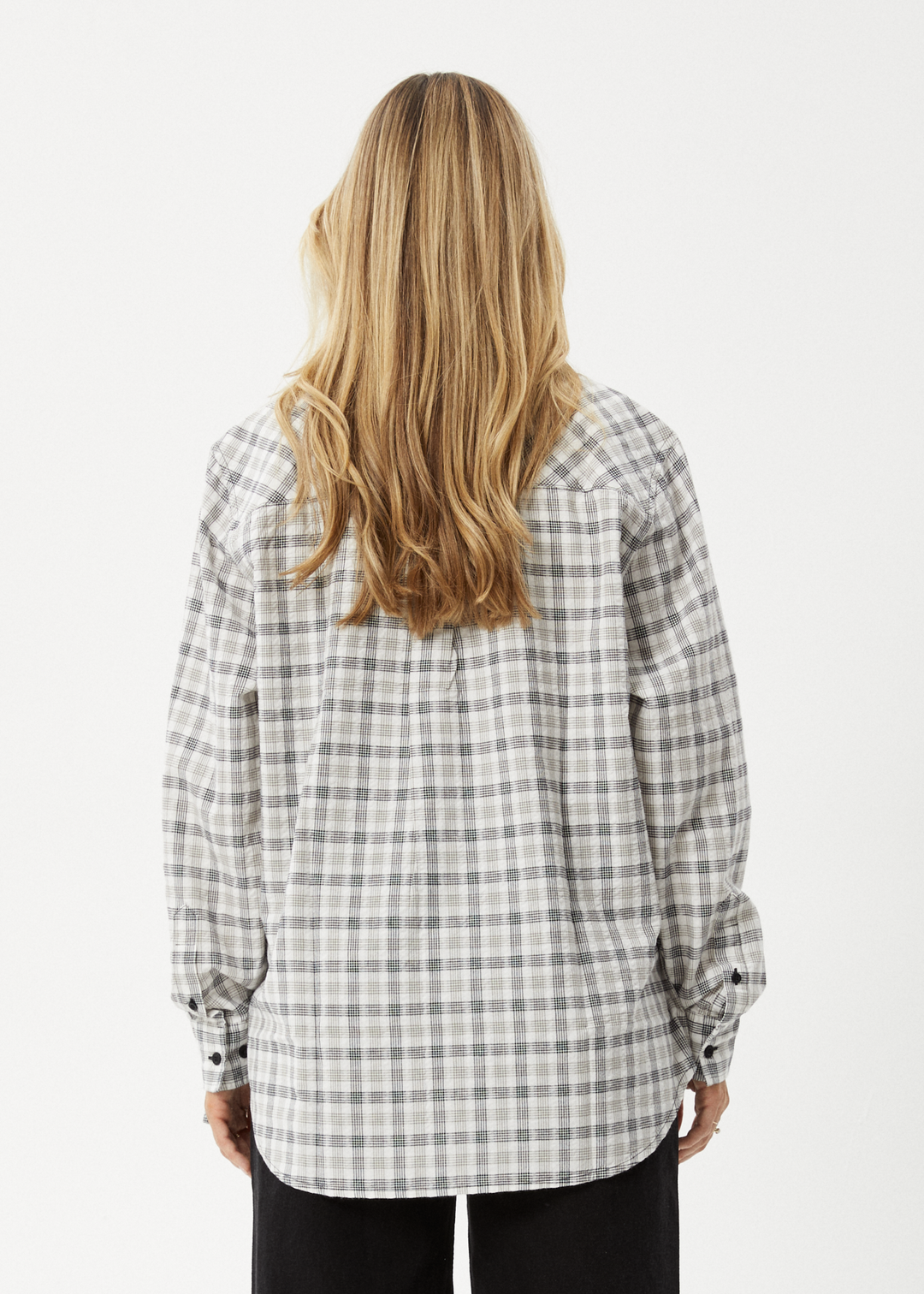 AFENDS Womens Leo - Check Shirt - Black / White - Sustainable Clothing - Streetwear