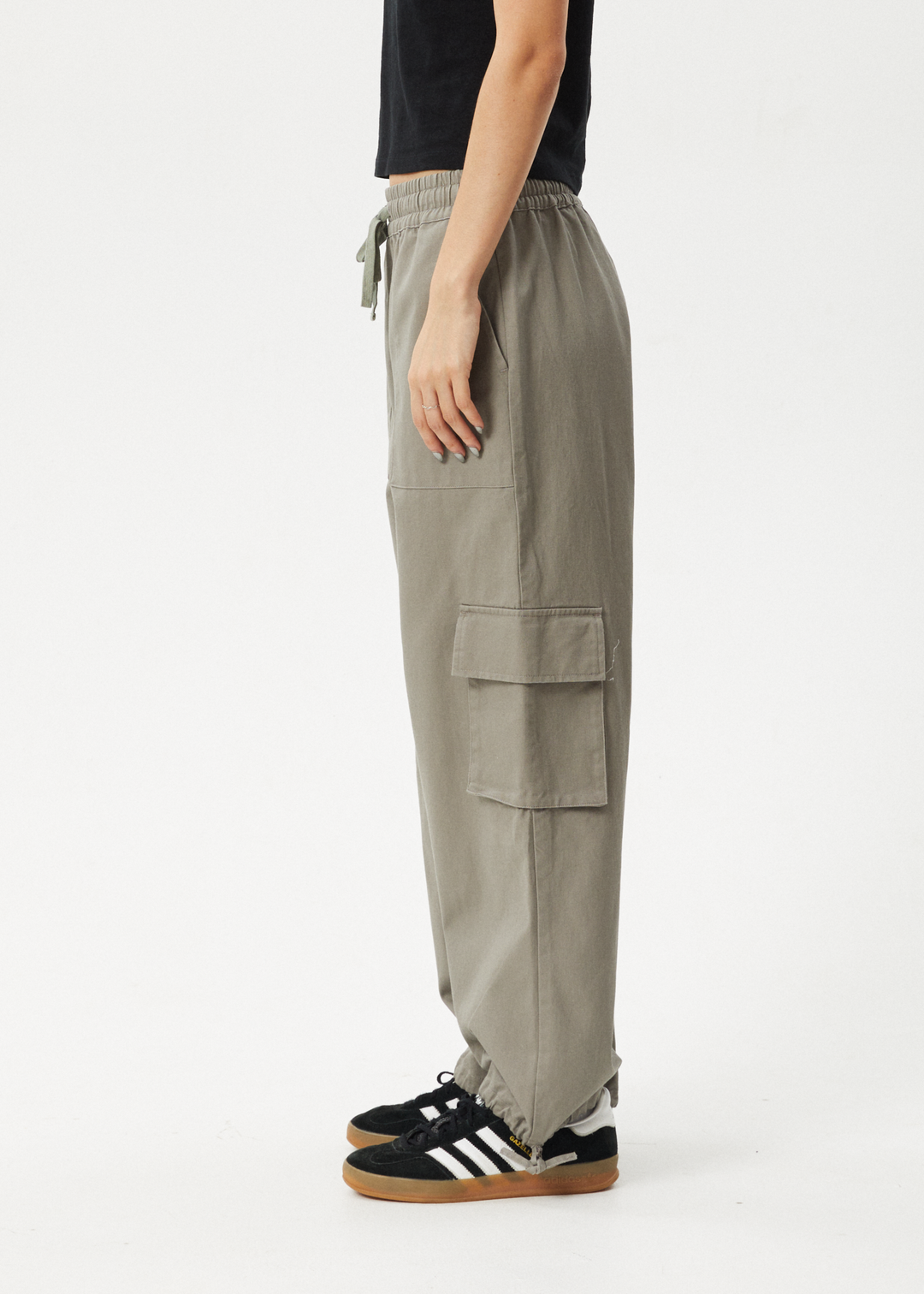 AFENDS Womens Tasman - Cargo Pants - Grey Olive - Sustainable Clothing - Streetwear