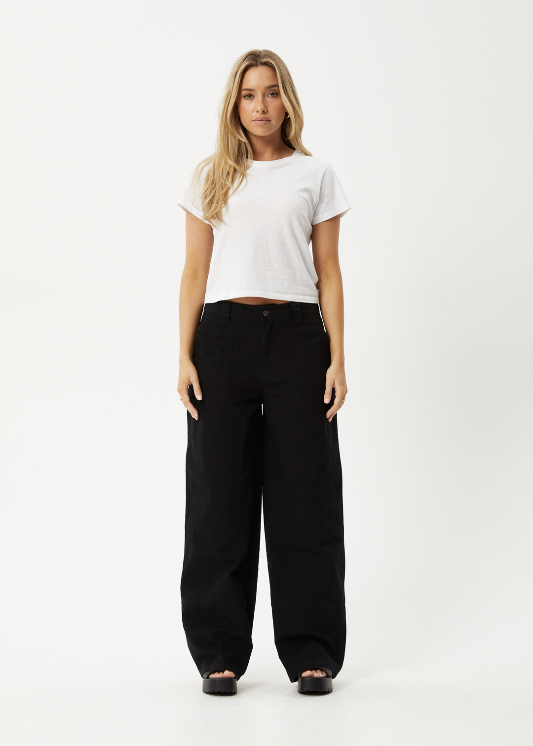 AFENDS Womens Maverick - Canvas Pants - Black - Sustainable Clothing - Streetwear