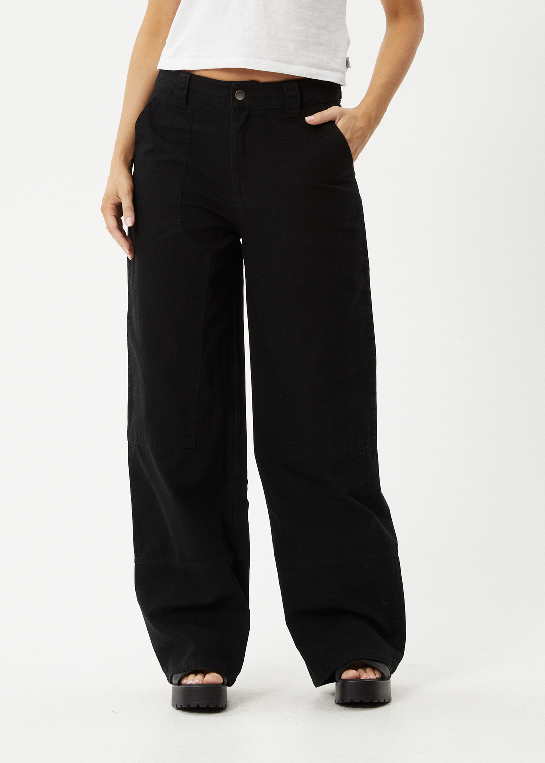 AFENDS Womens Maverick - Canvas Pants - Black - Sustainable Clothing - Streetwear