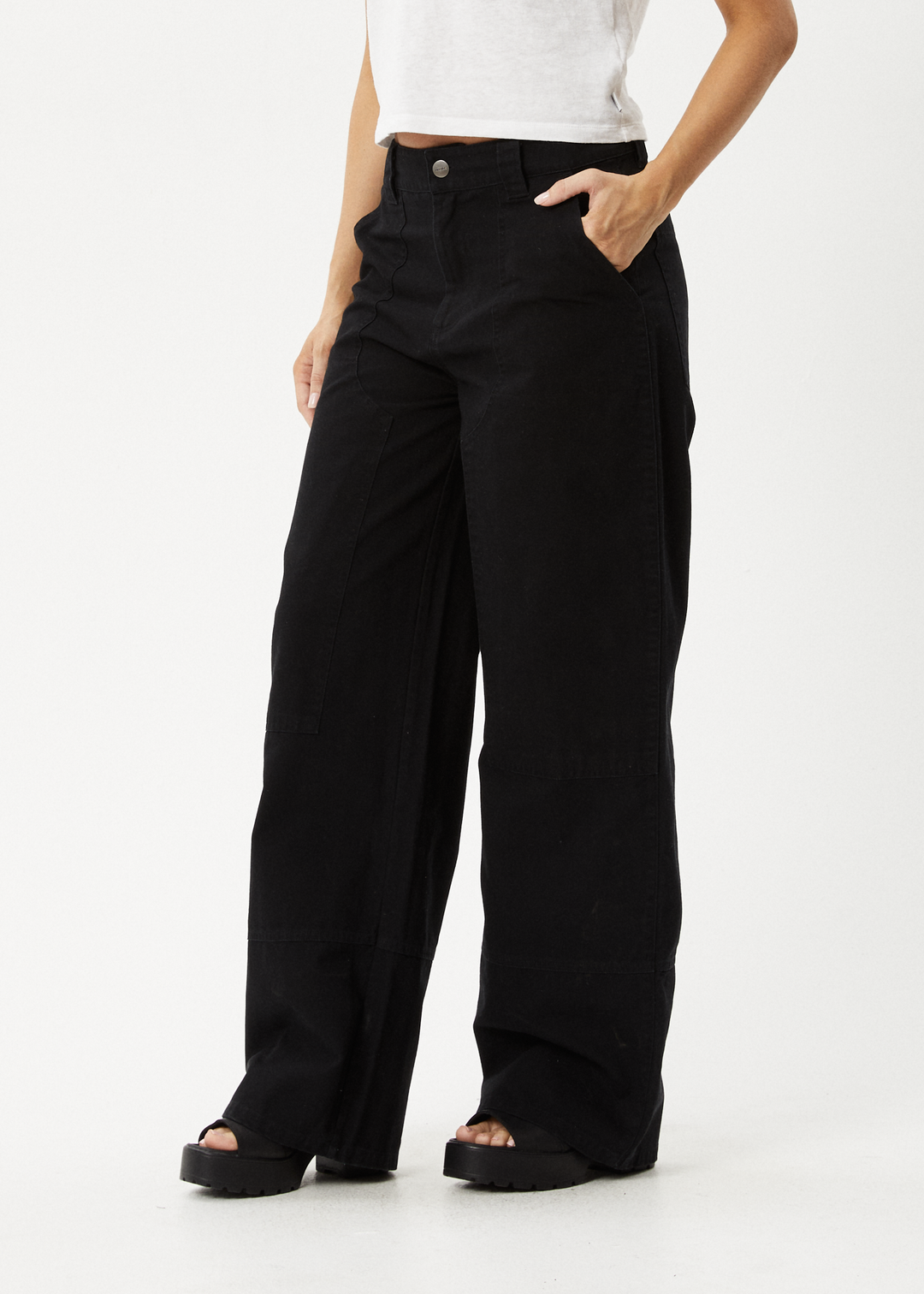 AFENDS Womens Maverick - Canvas Pants - Black - Sustainable Clothing - Streetwear