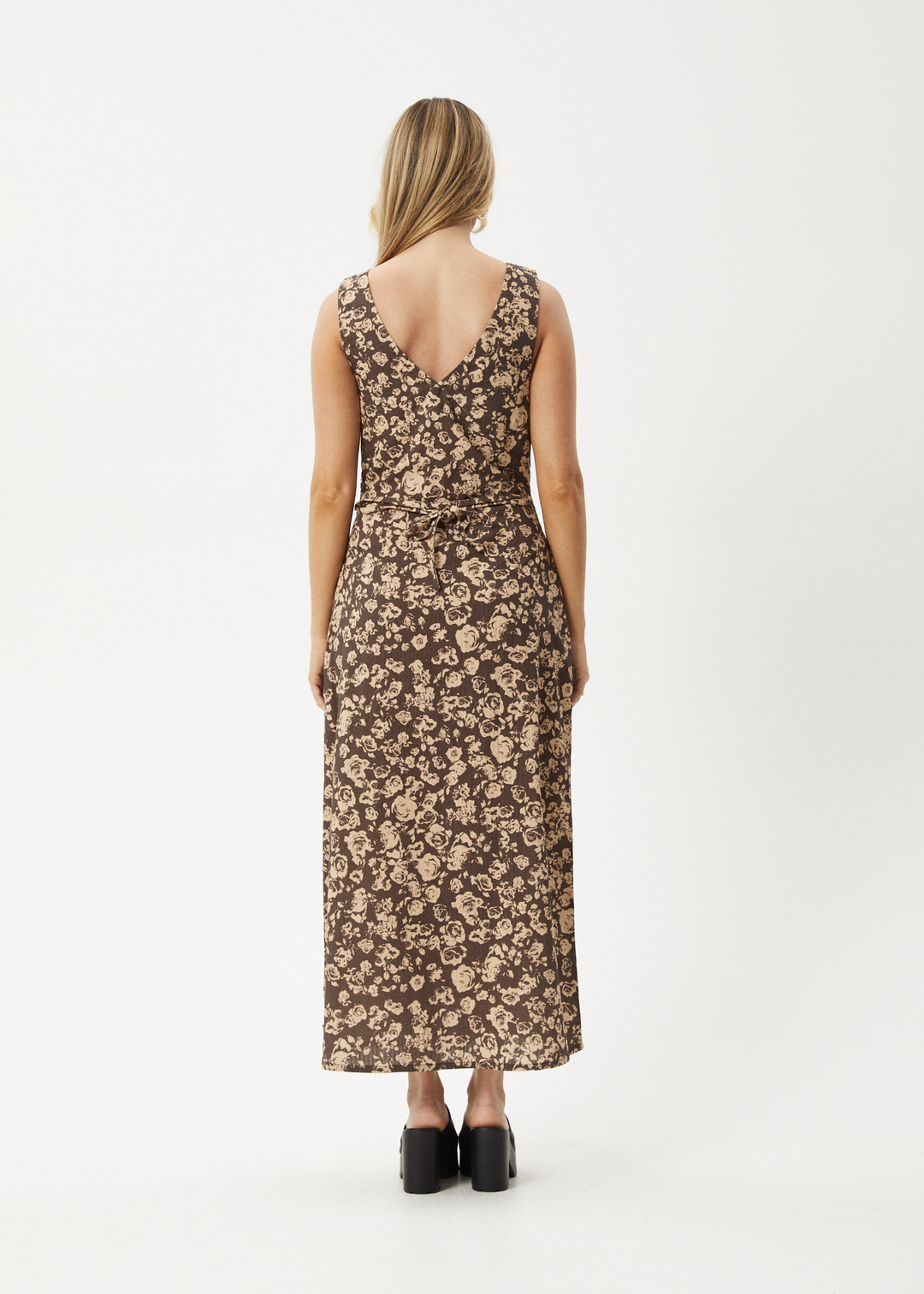 AFENDS Womens Juliet - Maxi Dress - Coffee - Sustainable Clothing - Streetwear