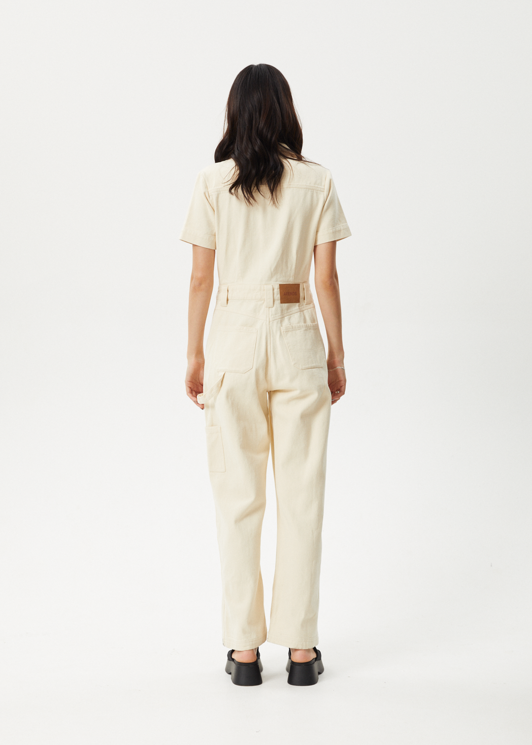 AFENDS Womens Mika - Carpenter Jumpsuit - Sand - Sustainable Clothing - Streetwear