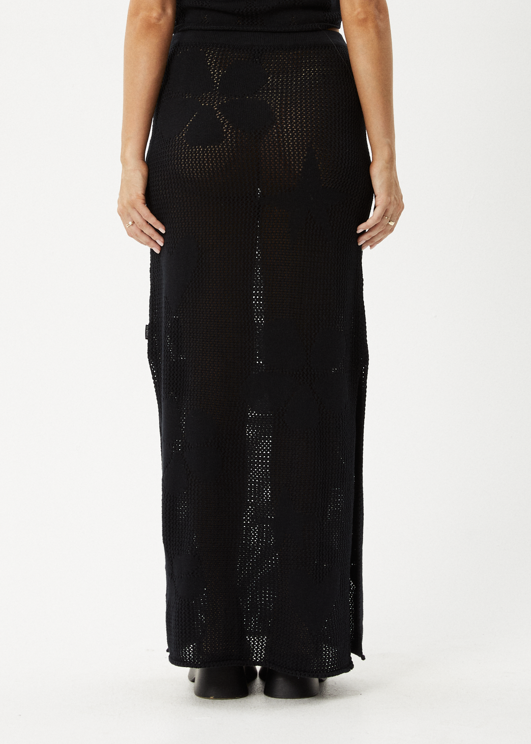 AFENDS Womens Riley - Knit Maxi Skirt - Black - Sustainable Clothing - Streetwear