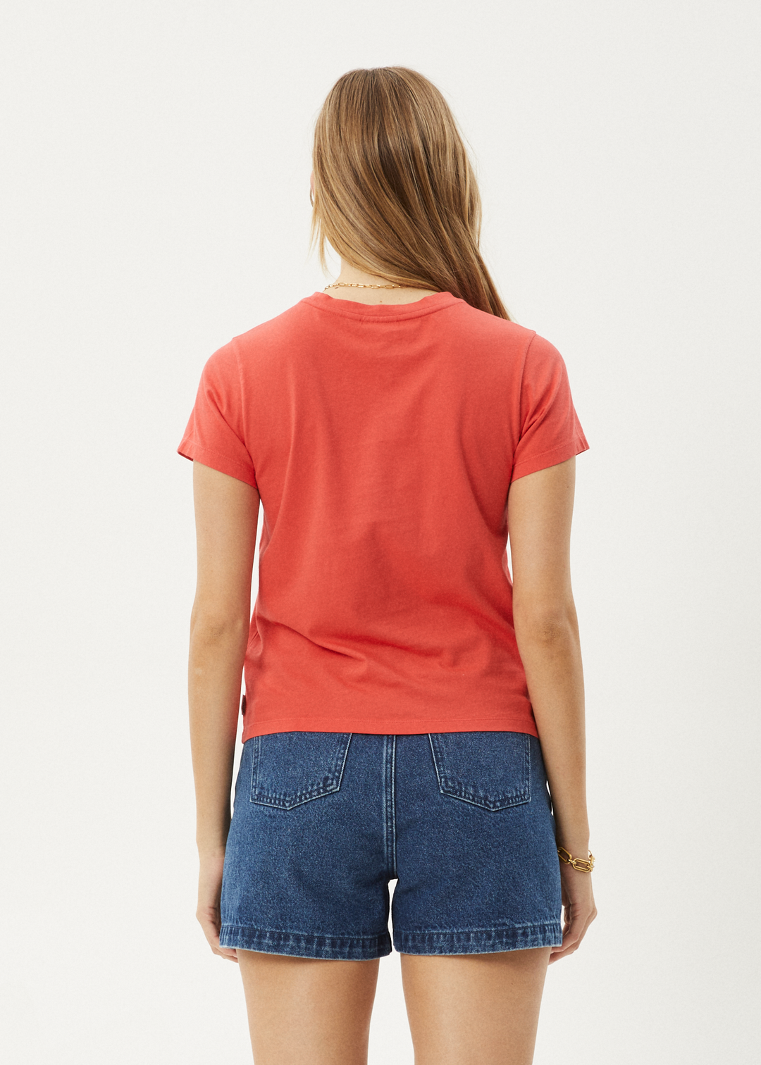 AFENDS Womens Sky High - Regular Tee - Washed Tomato - Sustainable Clothing - Streetwear