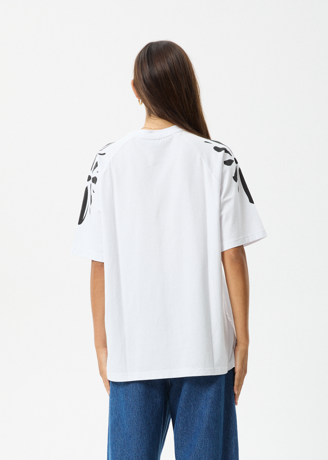 AFENDS Womens Dash - Oversized Raglan Tee - White - Sustainable Clothing - Streetwear