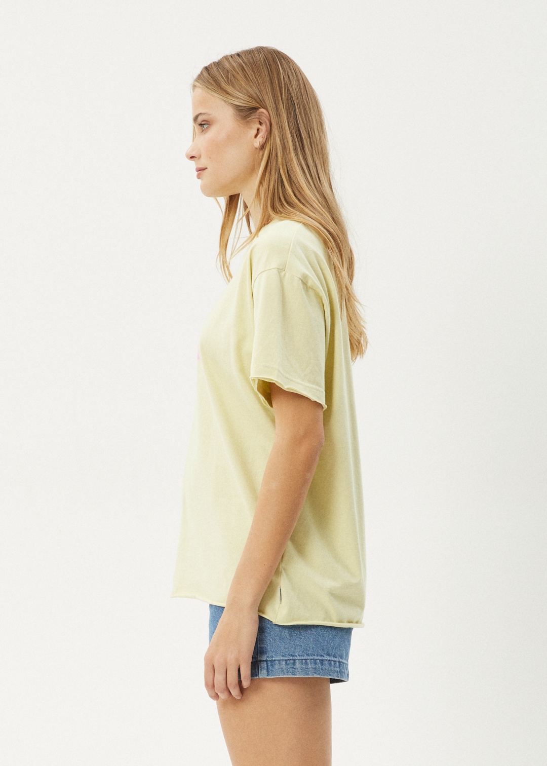 AFENDS Womens No Fury - Oversized Tee - Lemongrass - Sustainable Clothing - Streetwear