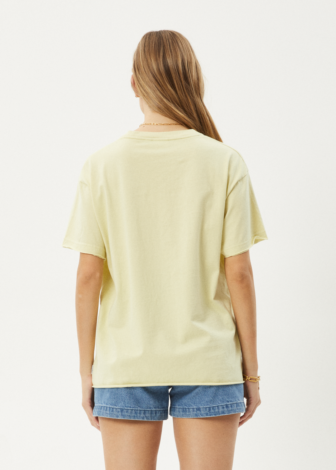 AFENDS Womens No Fury - Oversized Tee - Lemongrass - Sustainable Clothing - Streetwear