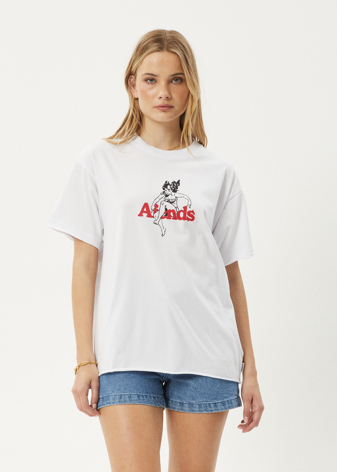 AFENDS Womens No Fury - Oversized Tee - White - Sustainable Clothing - Streetwear