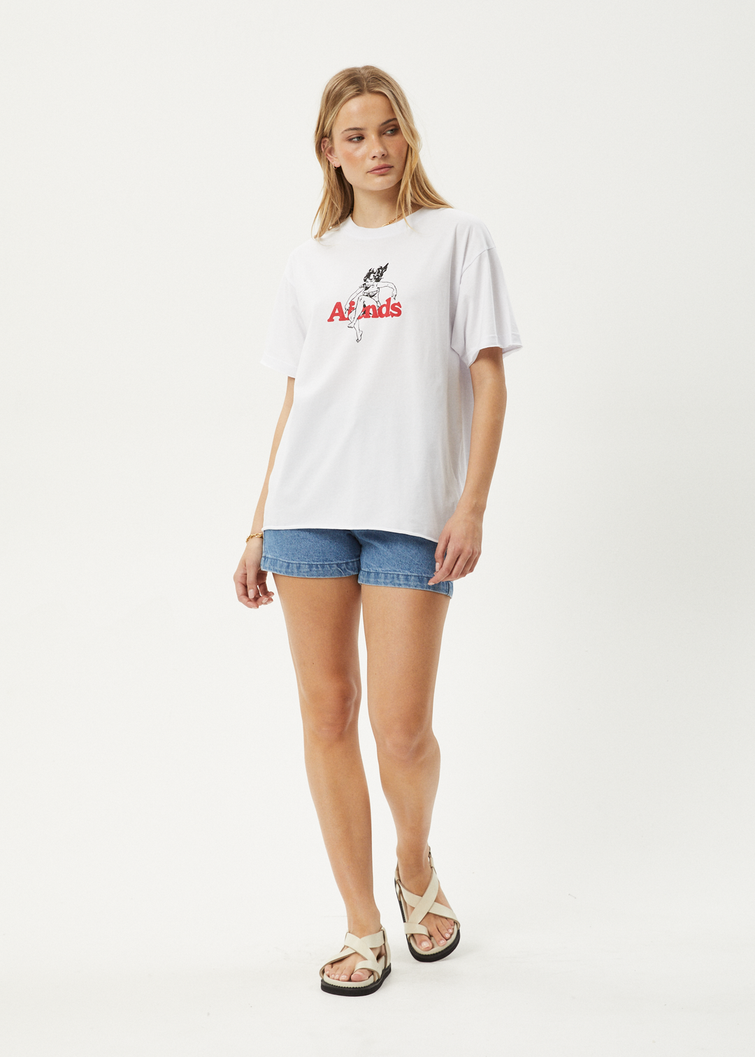 AFENDS Womens No Fury - Oversized Tee - White - Sustainable Clothing - Streetwear